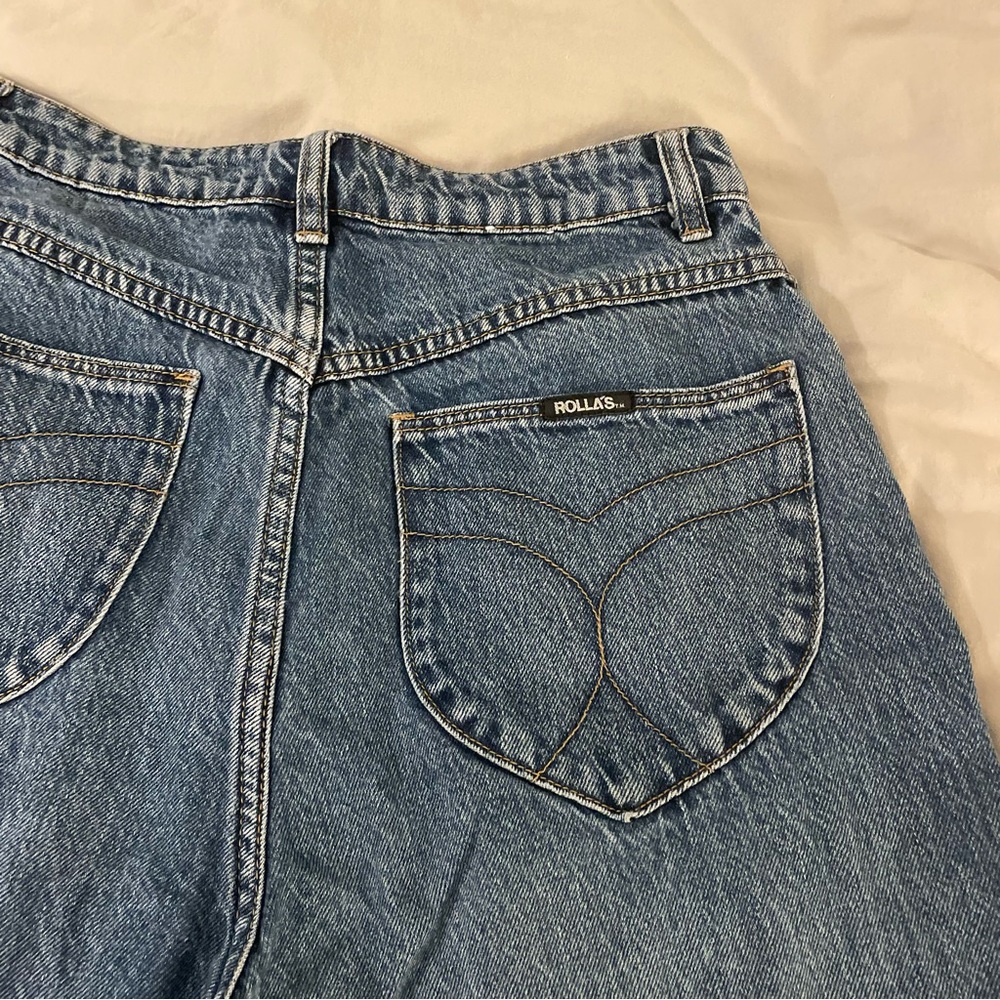 ROLLA'S Wide Leg High Rise Blue Jeans - Picture 7 of 8